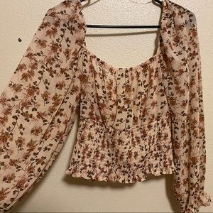 Cream floral top